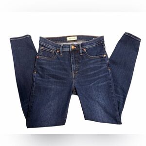 Madewell Dark Blue 9” Mid-Rise Skinny Jeans